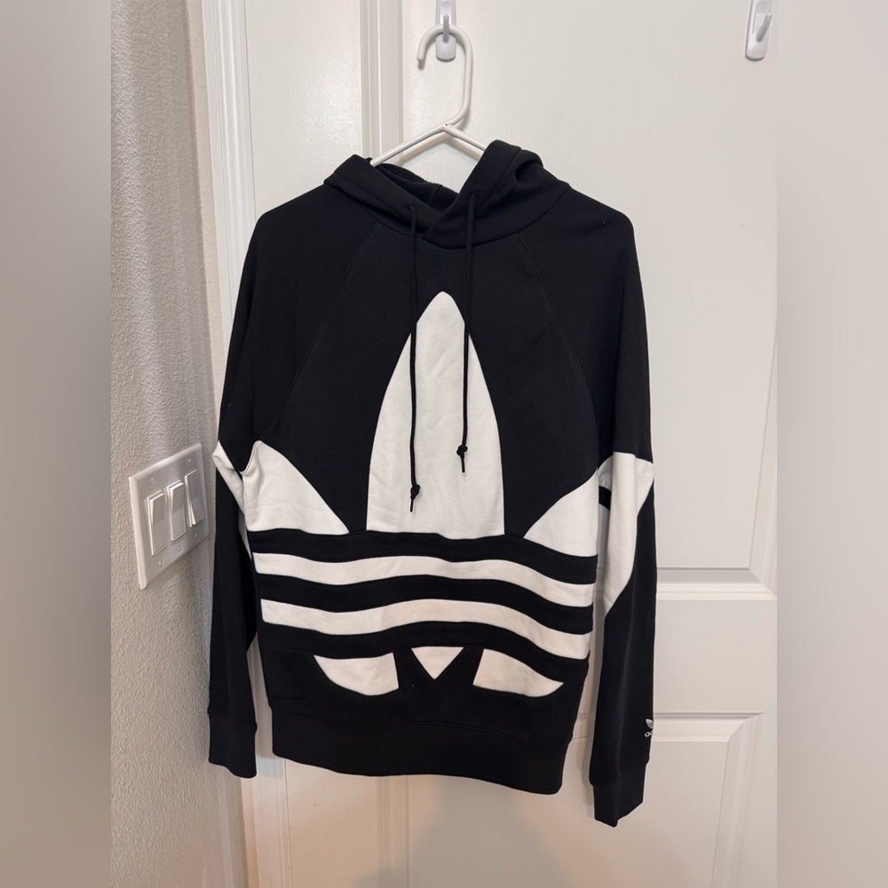 Adidas Men’s Black and White Hoodie